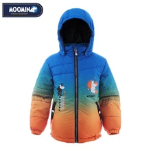 Moomin/зимнее пальто для мальчиков; Новинка года; полиэфирное теплое пальто с капюшоном и высоким воротником; цвет синий; abrigos; ; хлопковый наполнитель