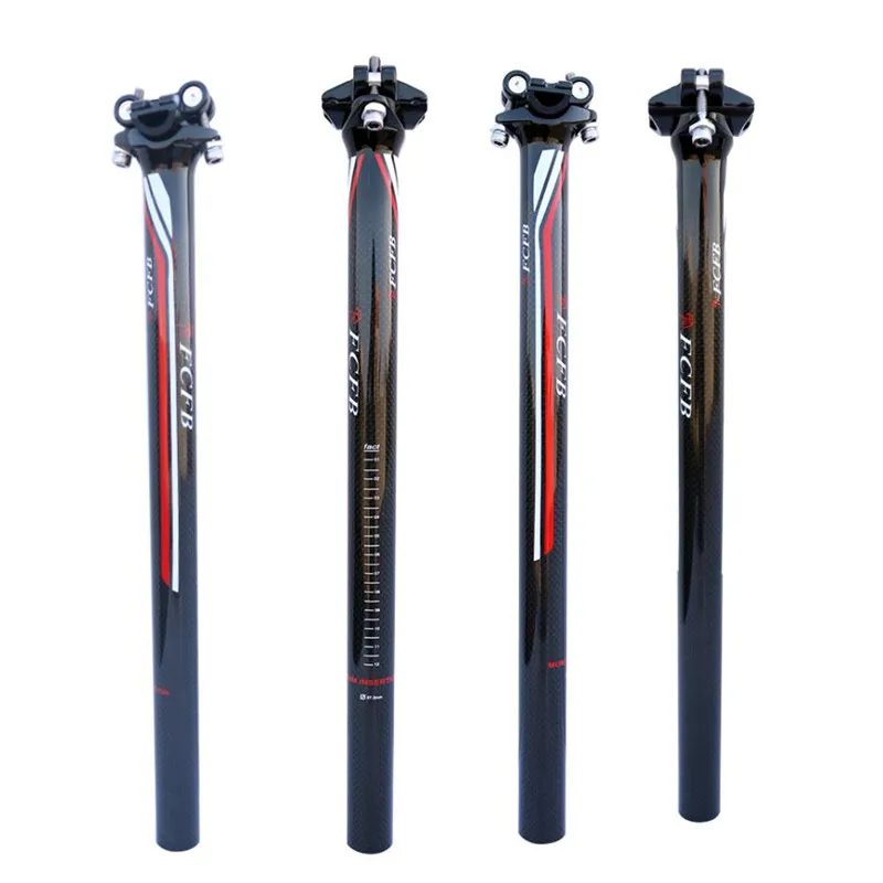 

FCFB new red white black carbon seatpost 0mm Mountain Road Carbon Fibre Bike Seatposts MTB Parts 27.2 30.8. 31.6*350/400/450mm