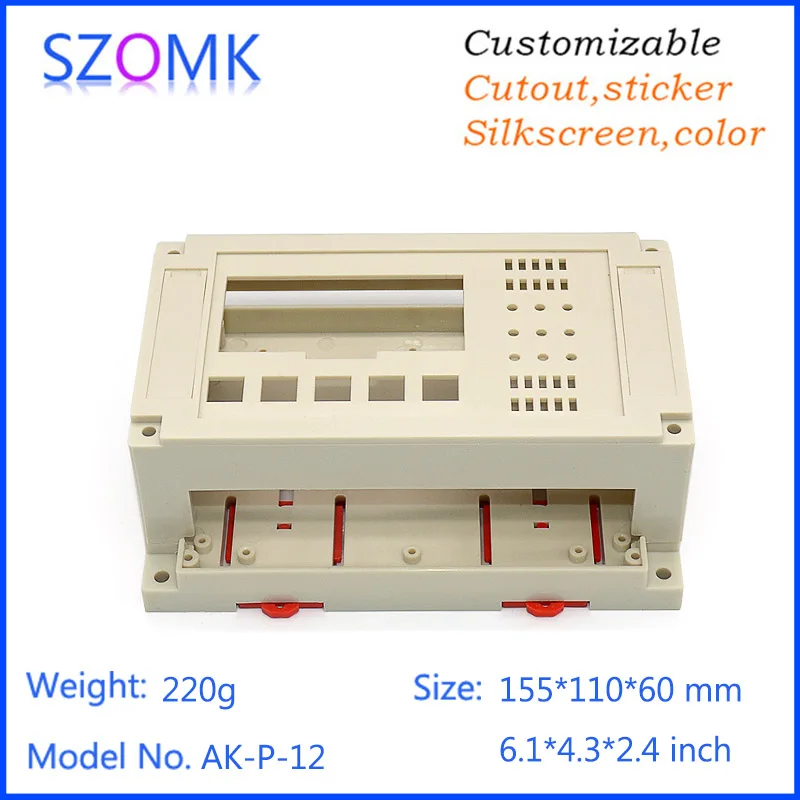 szomk plastic din rail enclosure electronics box PLC instrument plastic housing case plastic junction box (8)