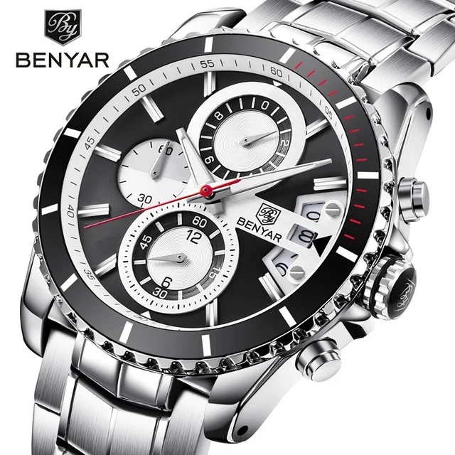 

2018 NEW BENYAR Top Brand Luxury Chronograph Sport Men's Watches Fashion Military Waterproof Quartz Male Clock Reloj Hombre