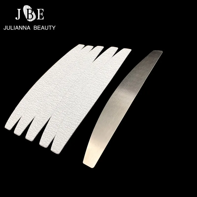 

100 Pcs Double Sided Nail File Sanding Buffer Block For Stainless Steel Double Sided Halfmoon Nail File Nail Art Beauty Tool