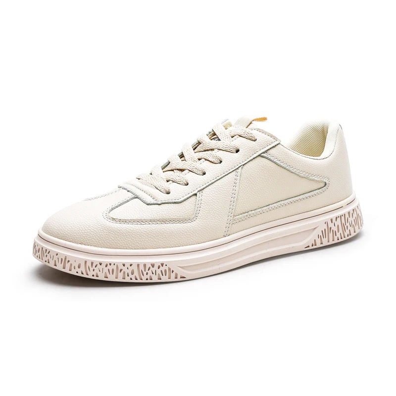 

2019 Men Casual Shoes Sneakers 2019 Spring Autumn Lightweight PU Leather Men's Flats Leisure Trend Black Dropshipping C4