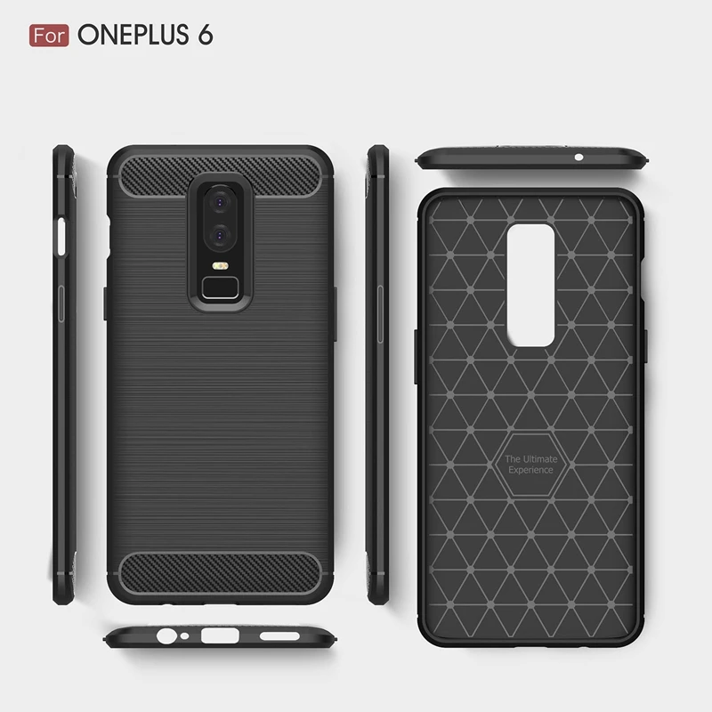 For OnePlus 6 Case Soft Silicon TPU Cover Carbon Fiber One Plus Phone Fundas Back | Мобильные телефоны и аксессуары