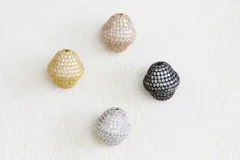 

CZ Micro Pave 16x18mm Double Cone Beads
