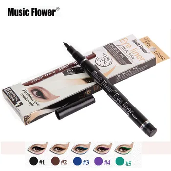 

12PCS Music Flower Cosmetic Eyeliner Waterproof Eye Liner Pencil Shadow Gel Eyeliner Make up Smokey Eye Fashion Makeup 5 Color