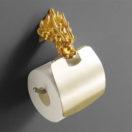 Роскошное настенное крепление золотой дракон дизайн бумажная коробка рулон держатель для туалетной бумаги Золотой держатель для салфеток аксессуары для ванной комнаты MB-0950A