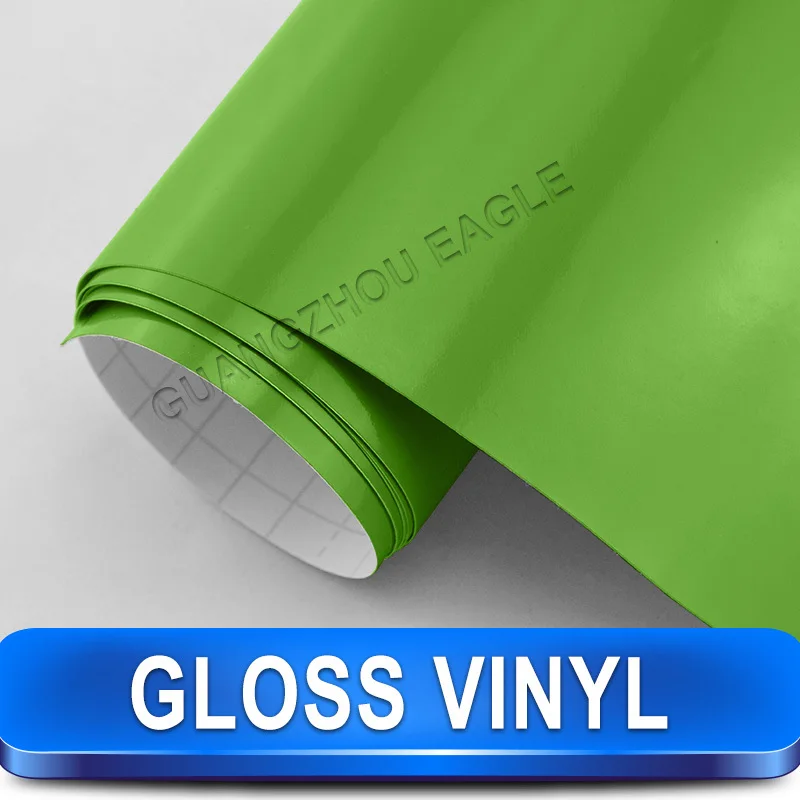 Professional Vinyl Glossy Green Wrapping Foil Vinyl Film Car Wrap 1.52