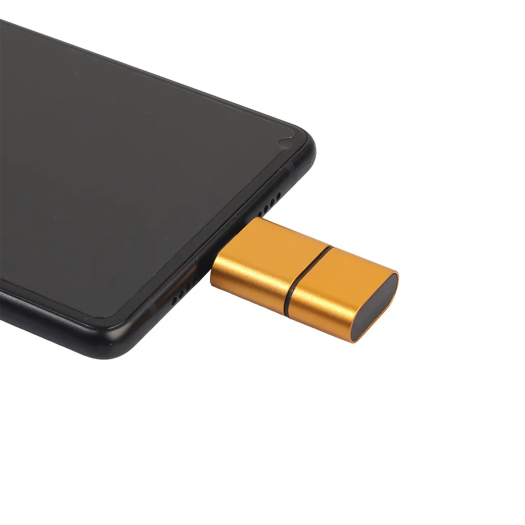 OTG type C к USB 2,0 Micro SD TF кард-ридер адаптер для телефона Android аксессуары для сотовых телефонов Прямая поставка - Цвет: Gold