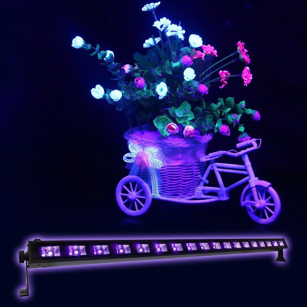

18LEDS 3W UV LED Bar Wall Washer Lights DJ Lamp Purple LED Bar UV Lights For Landscape Wash Wall Stage Lighting Effect Lights