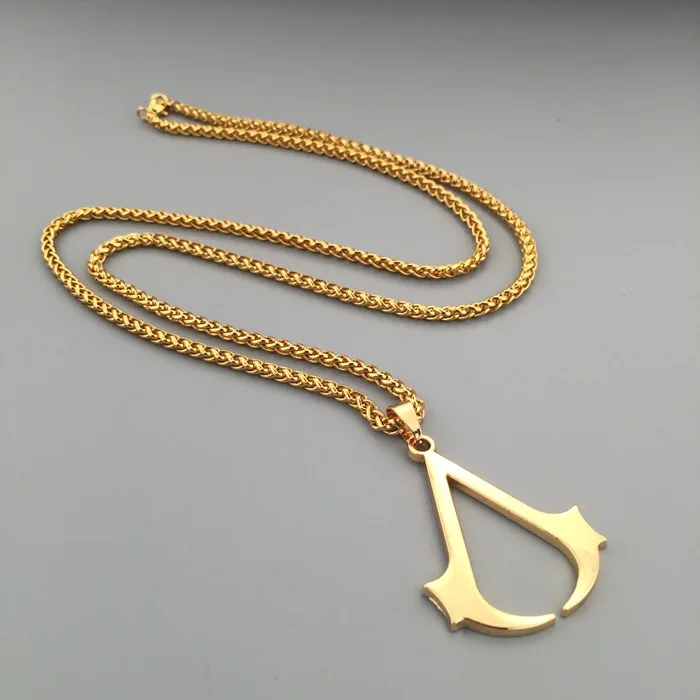2017 New Assassin's Creed Jewelry 18 k golden Plated Hip Hop Necklace