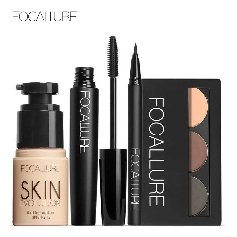 

FOCALLURE 4PCS Makeup Set Full Professional Makeup Cosmetics Face Beauty Makeup Travel Set