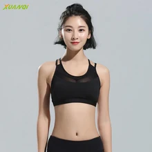 Сексуальный женский сетчатый спортивный бюстгальтер для йоги, высокопрочный ударопрочный укороченный топ