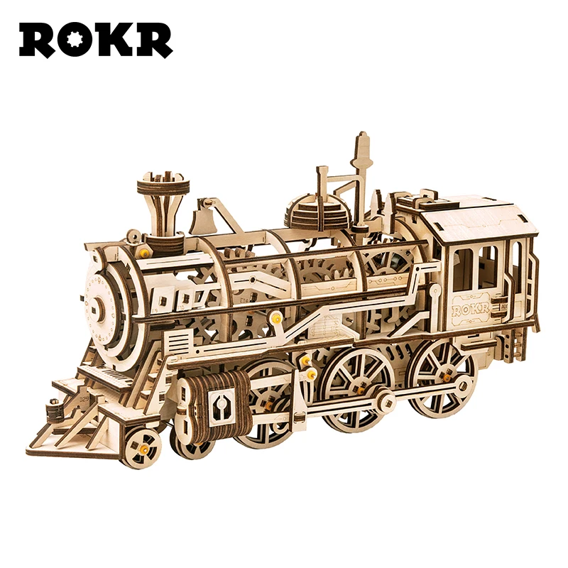 Robotime ROKR DIY 3D деревянная головоломка Механическая Шестерня привод Модель