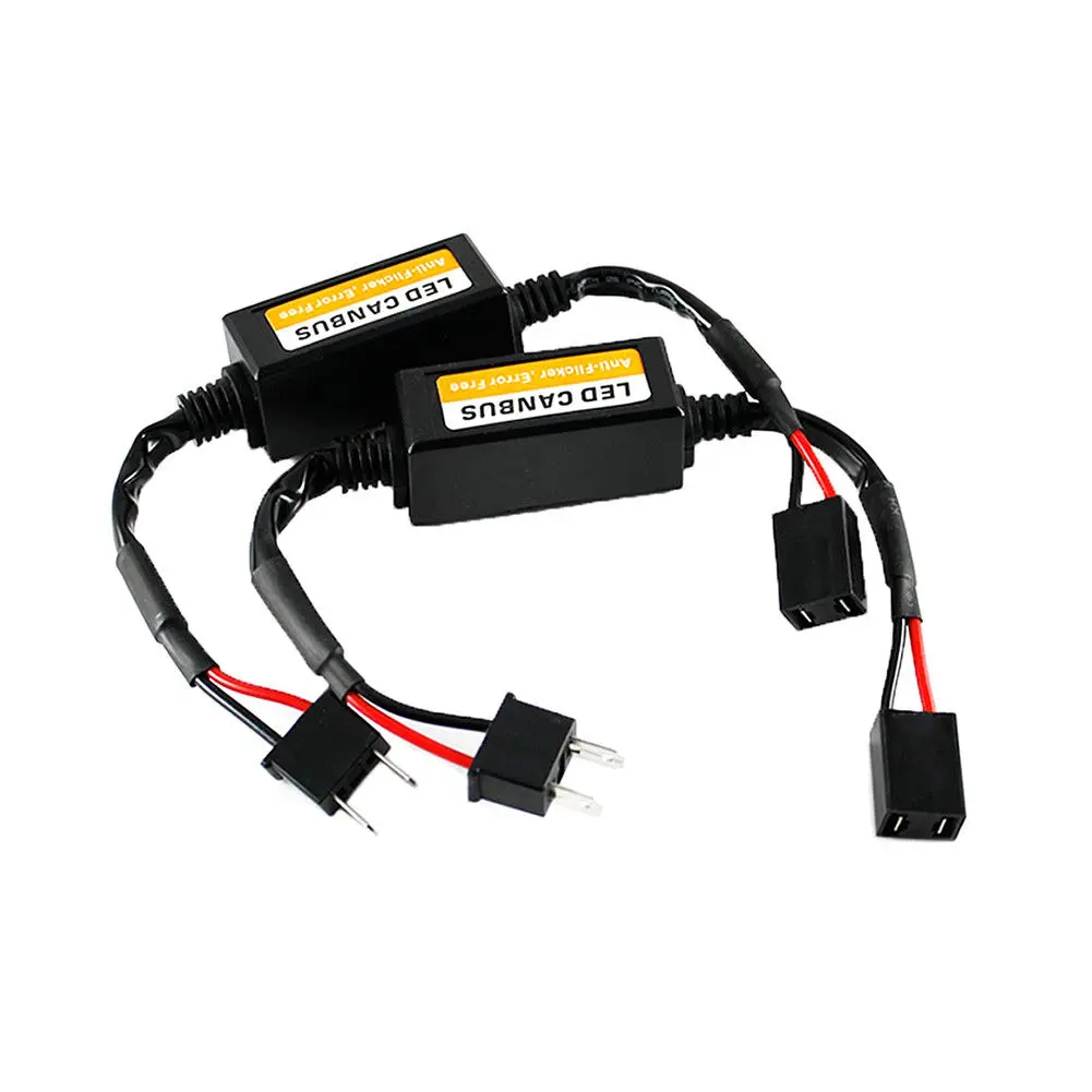 

2pcs Car H7 Led Headlight Canbus Anti-flicker Resistor Error Canceller Decoders