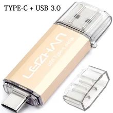 LEIZHAN смартфон type-C флэш-накопитель 128 ГБ Флешка usb 3,0 флеш-накопитель, OTG внешний накопитель type c компьютер U диск