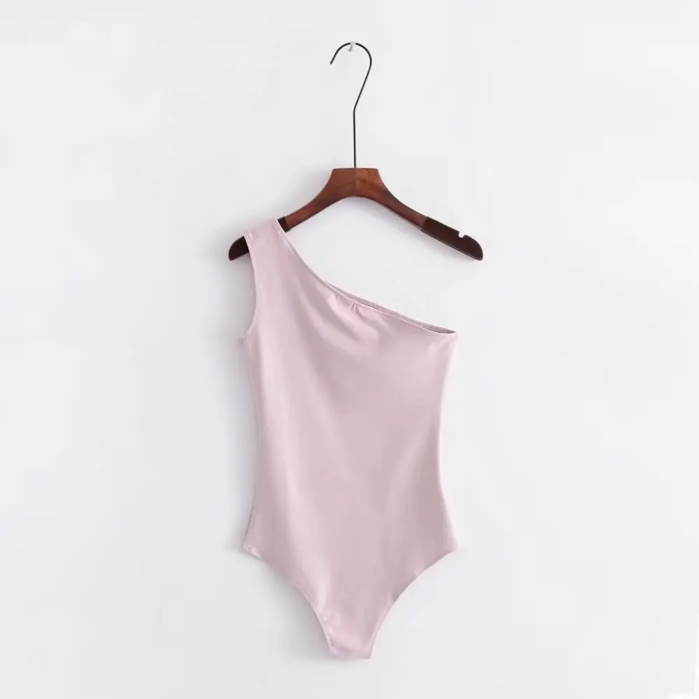 Jellpe 2018 New Basic One Shoulder Bodysuit Rib Knit Elegant Women Sexy Spring Bodysuits Fashion Skinny Bodysuit Jellpe 2018 New Basic One Shoulder Bodysuit Rib Knit Elegant Women Sexy Spring Bodysuits Fashion Skinny Bodysuit