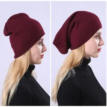 Кроличья шерсть шапка бархатная Однослойная Мягкая вязаная шерсть однотонные цветные наушники шапка осень-зима 2 износ шапочки теплые женские шапки