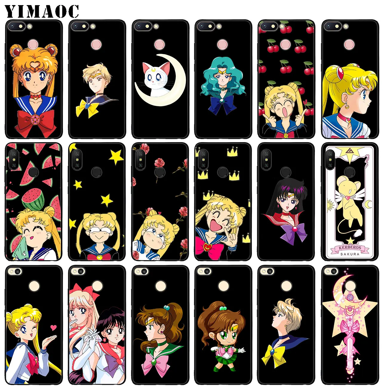 

YIMAOC Pretty Soldier Sailor Moon Bishoujo Senshi Soft Silicone Case for Xiaomi Redmi K20 Pro 6A 7A Note 8 7 5 6 Pro Mi