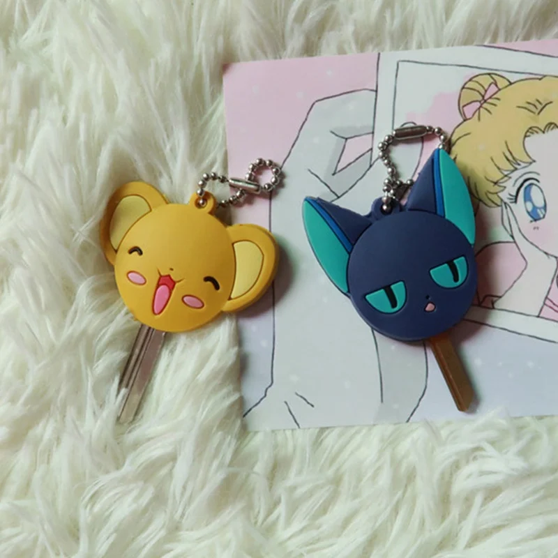 

Japanese Anime Variety Magic Wand Key Car Key Ring Pendant Girl Heart Creative Animation Around Rubber Cosplay Keychain