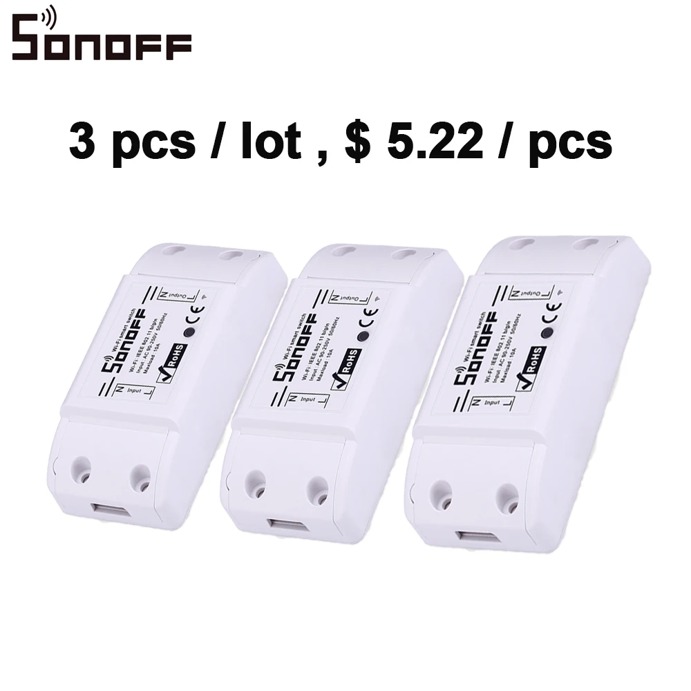 

Sonoff Wifi Wifi Wireless Smart Relay Switch Controlled Universal DIY For Smart Home Work With Alexa IFTTT For Google home