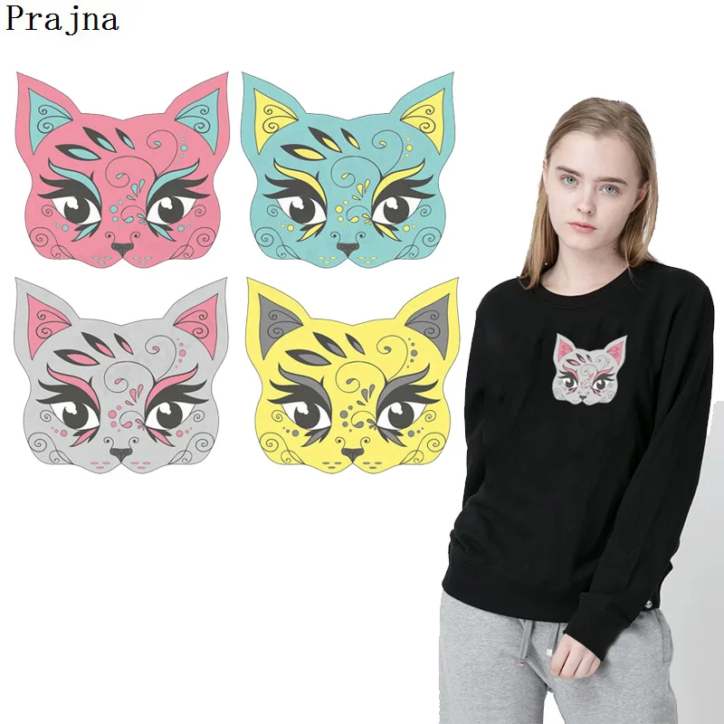 Prajna Cartoon Patch Cat Iron on Transfers Set Patch Stickers Baby