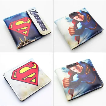 

DC Comics Superman Pu Short Wallet Boys Girls Men's Cartoon Bifold Photo Card Holder Layers Purse Leather Print Button Wallet