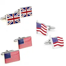 Мода Великобритания США Соединенные Kindom американские запонки в форме флага запонки 1 пара самое большое продвижение