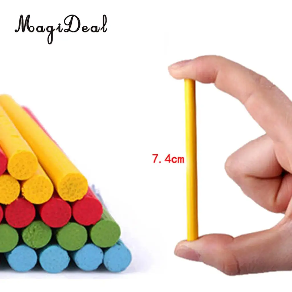 MagiDeal 1Set Colorful Wooden Craft Model Making Counting Sticks for Preschool Kindergarten Education Kids Baby Math Toy