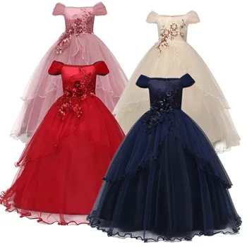 

Flower Girl Long Gown for Princess Party Dress Children Clothes Teenage Kids Dresses for Girls Wedding Evening Graduation Dress