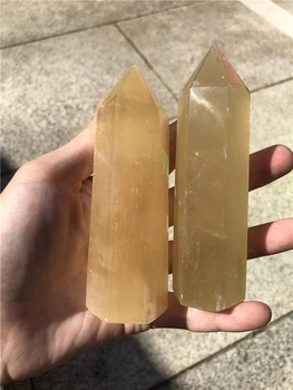

2 pieces orange calcite wand point iceland crystal tower crystal points yellow calcite citrine crystal stone meditation