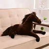 Juguete de peluche de caballo negro, juguete de simulación de caballo negro de 65x33cm, 2 colores, regalo Caballo marrón ► Foto 2/6