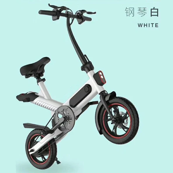 Умный складной электрический велосипед 12 дюймов мини электрический велосипед Ebike 36 В 6AH 10AH литиевая батарея Супер Мини E велосипед 25 км Максимальная летучая мышь - Цвет: White Y1