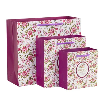 

5PCS beautiful romantic Flower gift paper bag packaging shopping wedding birthday Mother's day carrier bag fashion clothes candy