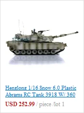 Henglong 1/16 масштаб 6,0 настроить Abrams rc Танк 3918 360 револьверная отдача ствола TH12946