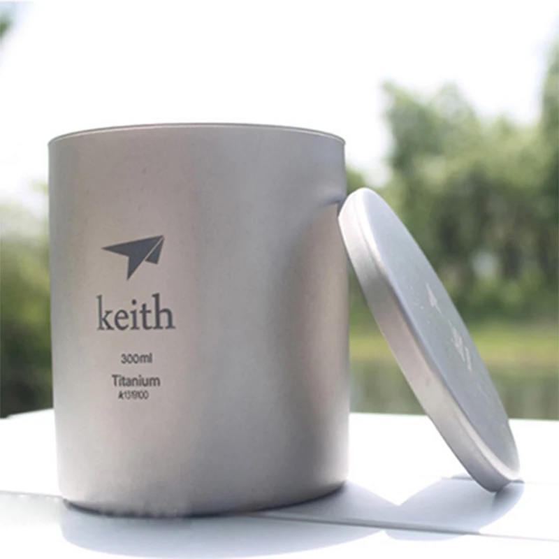 

Keith Hot Sale 300ml Cup Titanium Double-wall Mug With Lid Anti-acid No Scale Drinkware Copos For Camping Picnic Hiking Ti3302