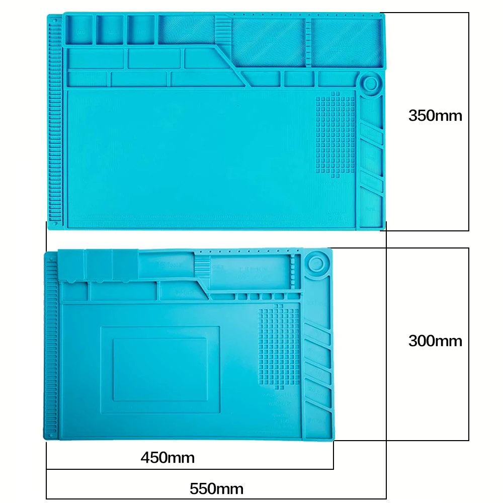 Большой размер 55*35 см паяльный коврик с магнитным ремонтом силиконовый рабочий коврик для электроники компьютера телефона DIY сварочный инструмент