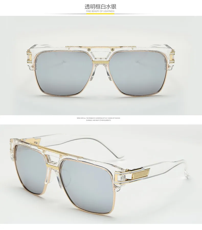 Brand Designer Oversized Sunglasses Women Clear Lens Glasses Myopia Eyeglasses Flat Top Mirror Sun Glasses Male Square Shades