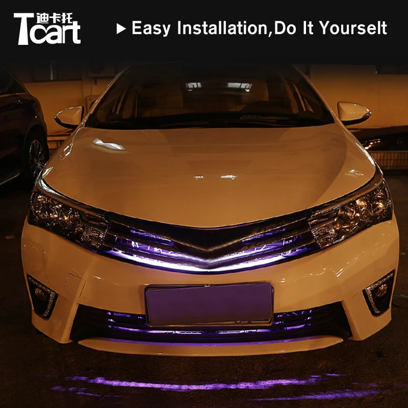 Заборная решетка Tcart динамические светодиодные RGB lights огни для Toyota avensis t25 land cruiser prado 150 prius chr corolla аксессуары