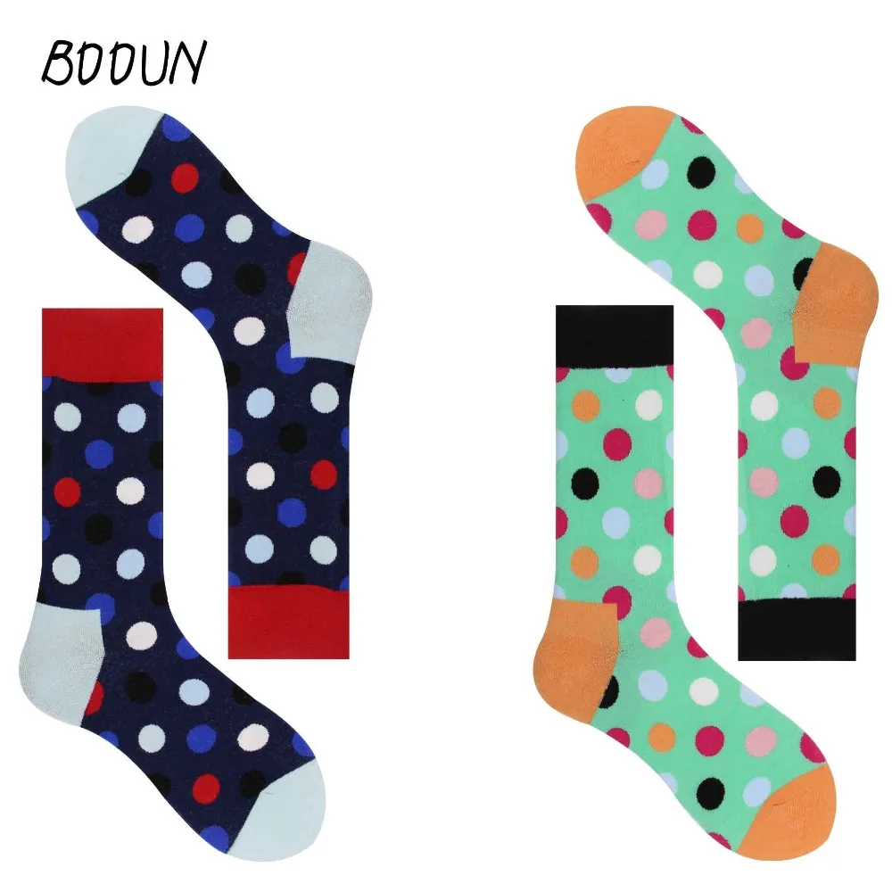 

Happy socks Spring and summer Couple Point combed cotton stocks dot pattern hot sell breathable breathable