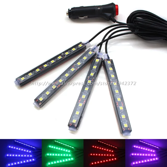 RGB Auto interieur Verlichting 12 V Blauw Wit/Roze/Rood Kleurrijke 9 ... RGB Auto interieur Verlichting 12 V Blauw Wit/Roze/Rood Kleurrijke 9 ...