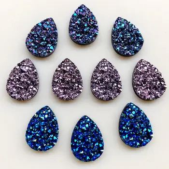

Water drop Resin Non Sewing Button Scrapbooking MulticolorImitation Ore Rhinestone Costura Botones 13*18mm 40pcs -B48*2