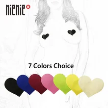 7 пар(14 шт.) Мини в форме сердца, для груди, для пирсинга, покрытие для сосков-7 цветов, не чувствительный клей, мягкий сексуальный материал