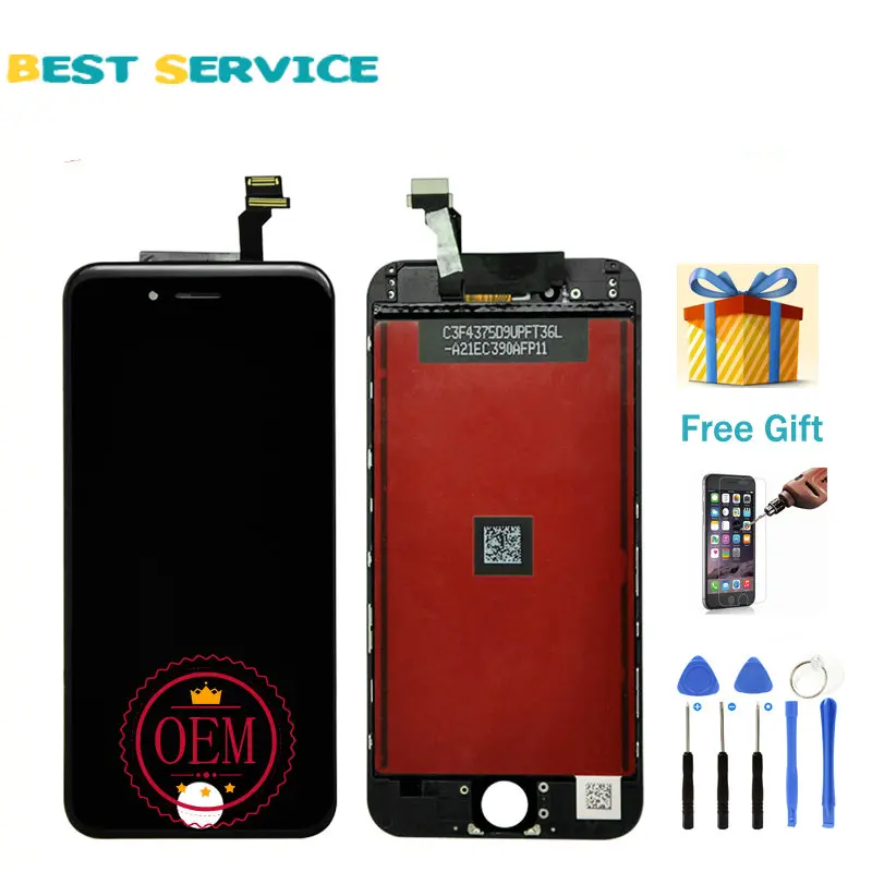 

5.5" New for iPhone 6 Plus LCD Screen Display with Touch Screen Digitizer Assembly Black White + Tools + Film Free Shipping