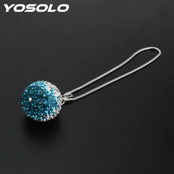 

YOSOLO Diamond Crystal Ball Car Pendant Creative Auto Decoration Car Rear View Mirror Ornament Hanging Ornaments