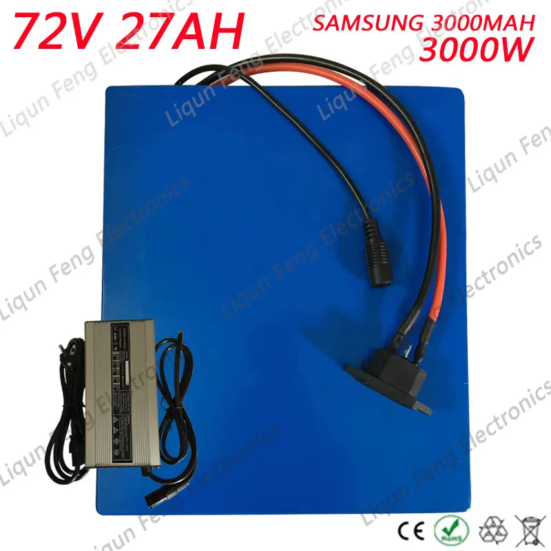 Clearance Free Customs Tax 72V 27AH 3000W E-Bike Battery use for Samsung Cell with 84V 5A Charger 50A BMS Electric Bike Battery 72V 27AH 0 Clearance Free Customs Tax 72V 27AH 3000W E-Bike Battery use for Samsung Cell with 84V 5A Charger 50A BMS Electric Bike Battery 72V 27AH 0