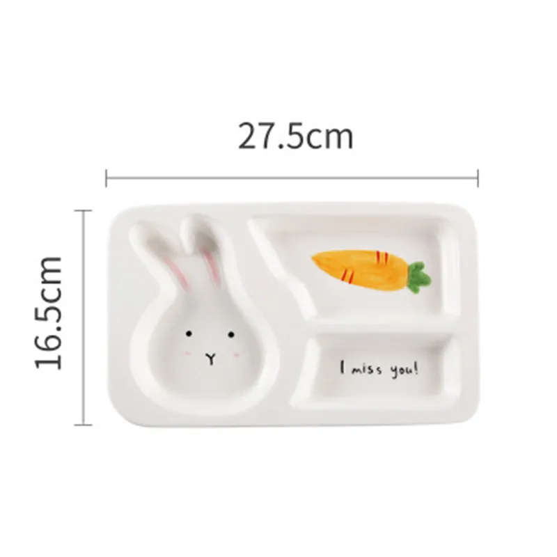 ideacherry Babies Cute Cartoon Plate Girls Boys Children Dinner Feeding Dinnerware Plate for Kids Gift Ceramic Divided Bowl Tray ideacherry Babies Cute Cartoon Plate Girls Boys Children Dinner Feeding Dinnerware Plate for Kids Gift Ceramic Divided Bowl Tray