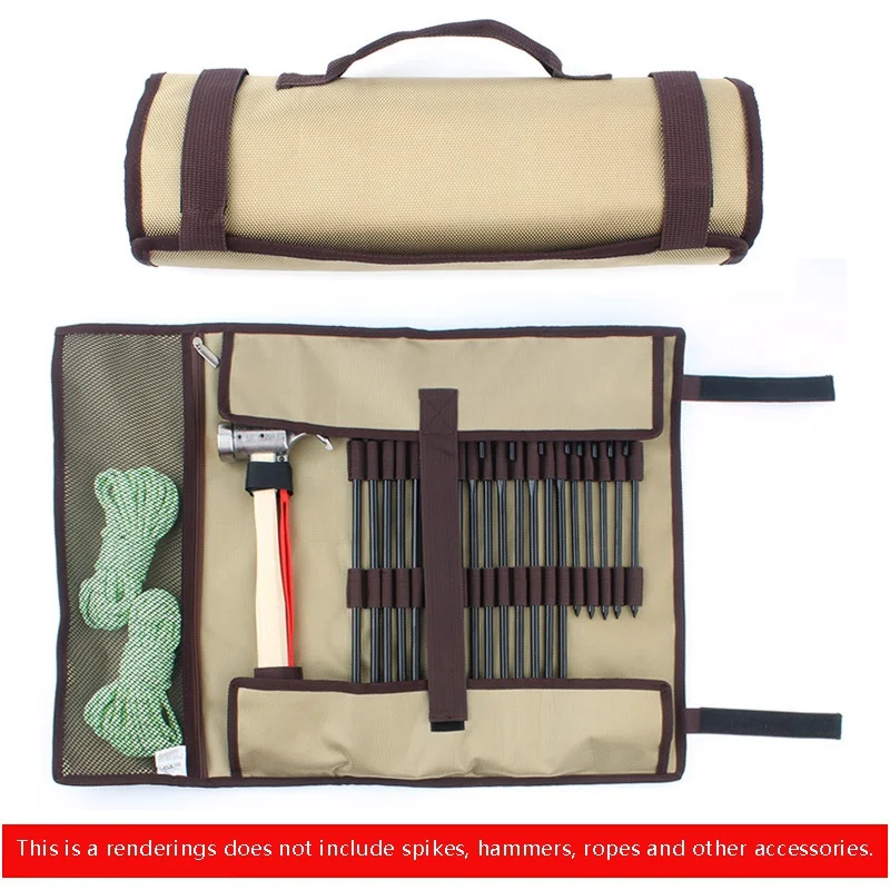 New Outdoor Camp Nails Packet Bag Backpack Tent Nail Hammer Portable Bag Camping Nails Bag Kit