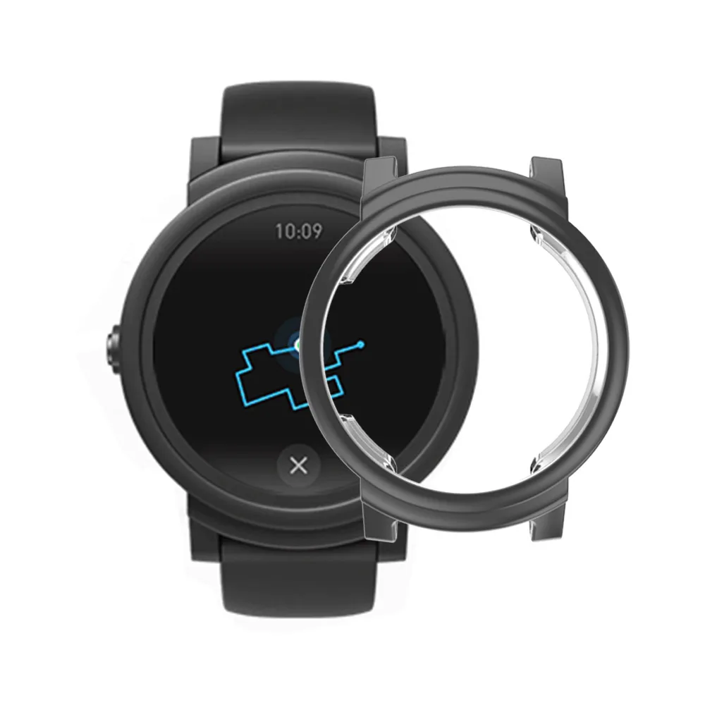 Мягкий силиконовый чехол для Ticwatch E Smart Watch, защитный чехол s, бампер для Tic Watch E Watch, защитный чехол, тонкий чехол из ТПУ с покрытием