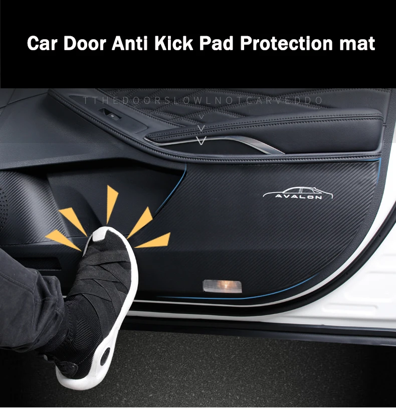 4 stücke Auto Tür Anti Kick Pad Schutz matte Carbon Faser Aufkleber für Toyota AVALON 2018 2019