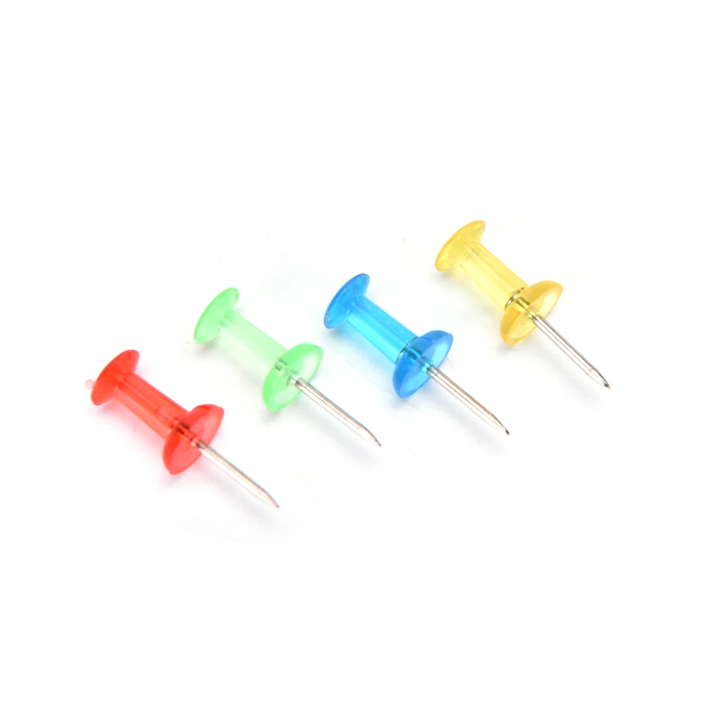 100PCS/pack Colorful Push Pin Assorted Transparent Making Thumbtack Pins Cork Board Office School Stationery